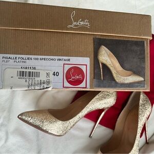 Christian Louboutin Gold Stiletto Heels